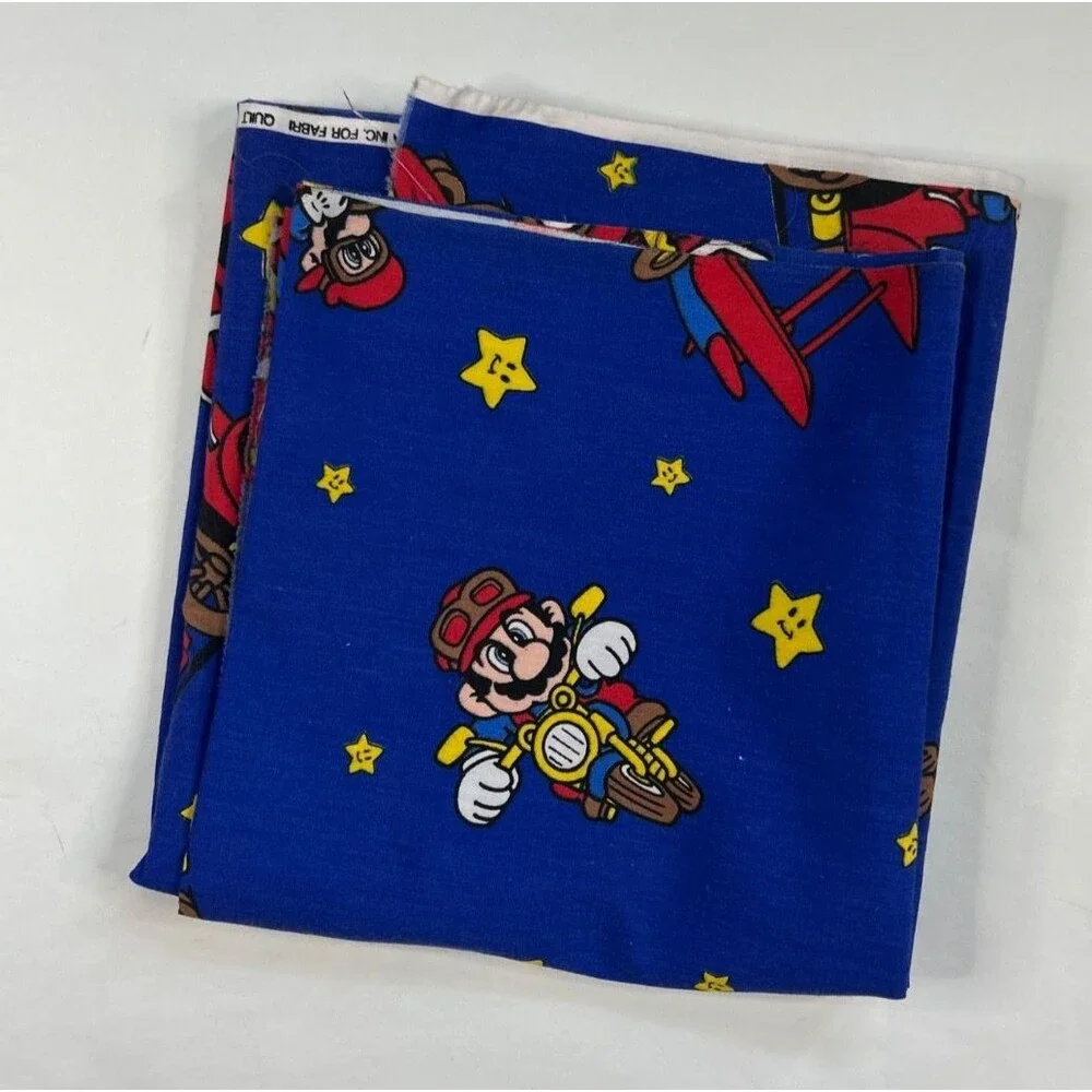 Nintendo Mario World Video Game Fabric 75 x 44 Sewing Quilting